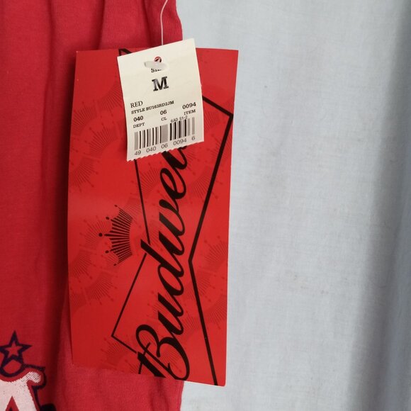Budweiser Size M 32 34 Boxer Shorts Mens Red Sleepwear Button Fly Cotton NEW - Picture 4 of 7